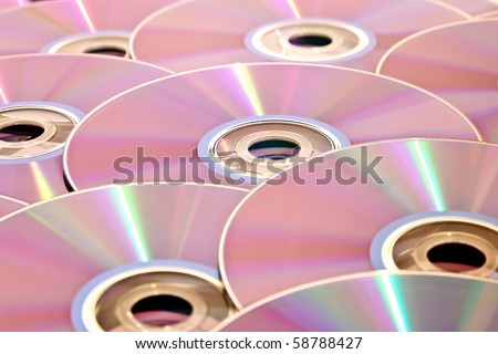 Stack of CDs, professionaly cleaned and retouched
