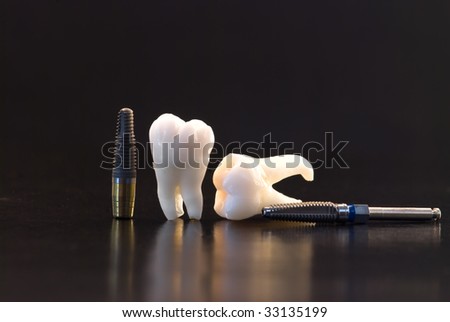 Dentistry. Wisdom teeth and titanium implant