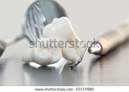 Dentistry. Wisdom teeth and dental tools