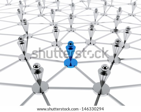 social network community over the white background