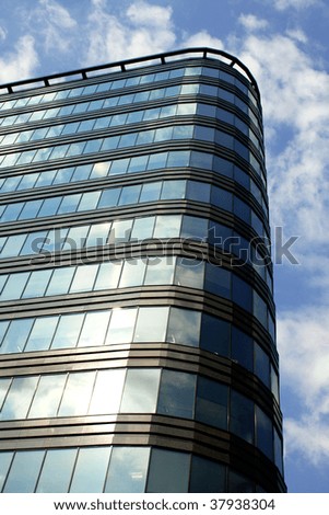 modern office building on sky background