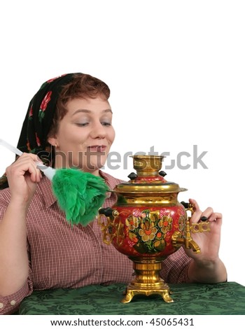 woman dusting