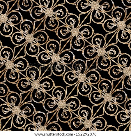 Kaleidoscopic pattern of a wrought iron gate element