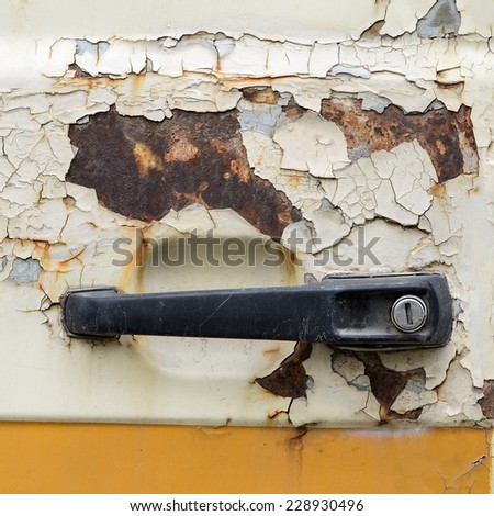 Old bus door handle