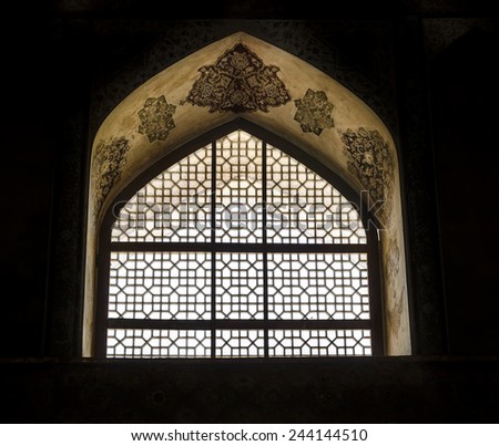 Latticed window of Ali Qapu palace, Isfahan, Iran
