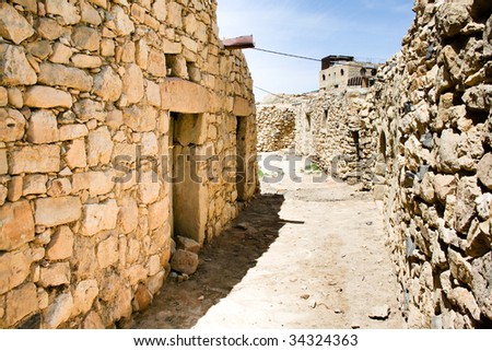 ancient way between old ruins in Jordan
