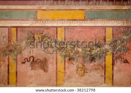 ancient roman paintings on a wall