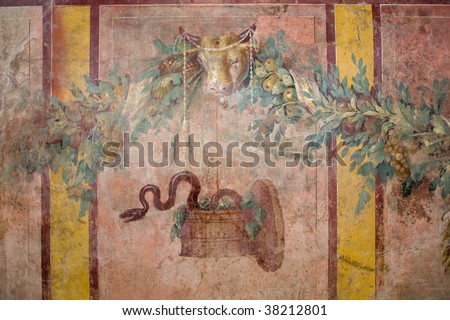 ancient roman paintings on a wall