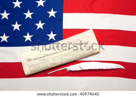 declaration of independence on ensign of the USA