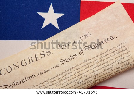 Declaration of Independence on ensign of the USA