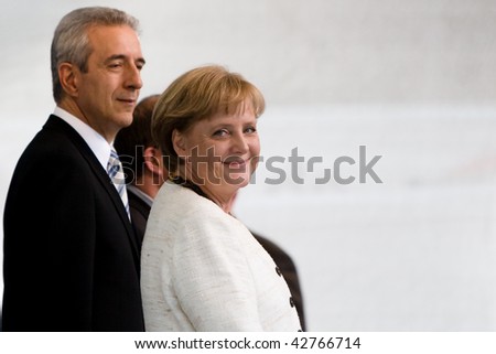 DRESDEN, GERMANY - JUNE 18: Chancellor Angela Merkel visits the CDU Party June 18, 2008 in Dresden, Germany.