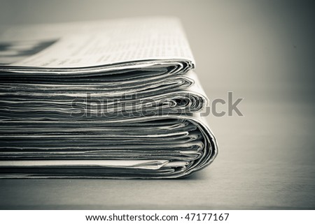 stack of newspapers - monochrome vintage