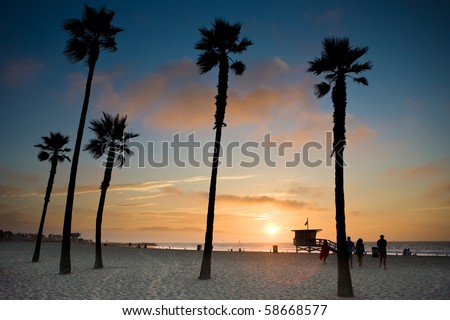 sunset at Venice Beach, Los Angeles