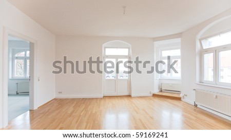 empty living room of a loft like flat