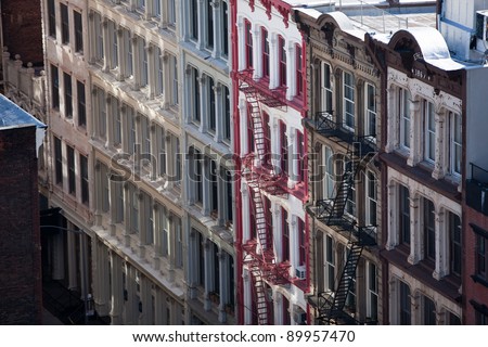 Facade of apartment Buildings in New York