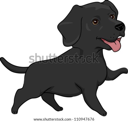 Illustration Featuring A Cute And Playful Black Labrador Retriever