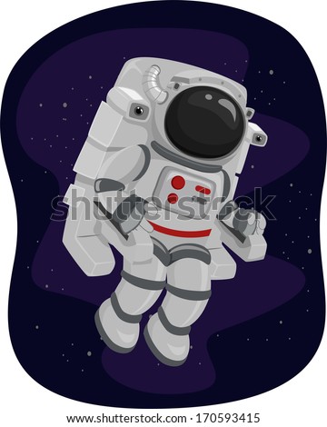 Illustration of an Astronaut Using a Propulsion Unit to Maneuver His Way in Space Illustration of an Astronaut Using a Propulsion Unit to Maneuver His Way in Space