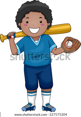 Illustration Featuring a Young Baseball Player