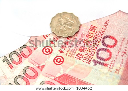 Hong Kong Dollars in an envelope