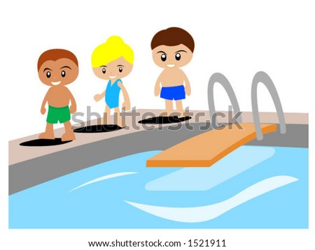 Kids Swimming Clipart. stock vector : Swimming Kids,
