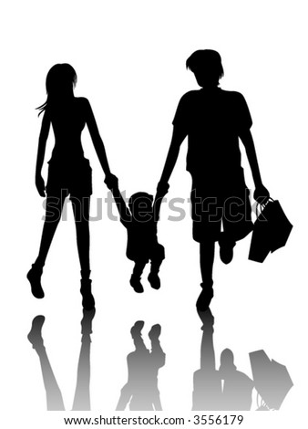 Family Silhouette - Vector