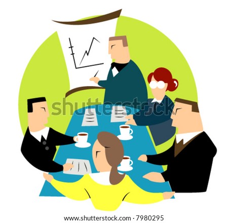 Business Concepts: Business Meeting - Vector