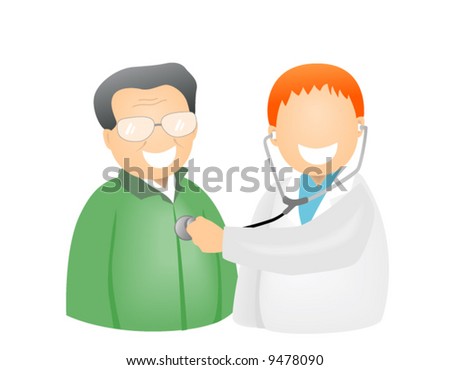 Elderly Checkup - Vector Icon