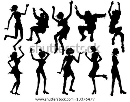 people silhouettes dancing. People Silhouettes -