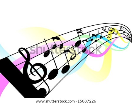 musical notes clip art. of Musical Notes and Staff