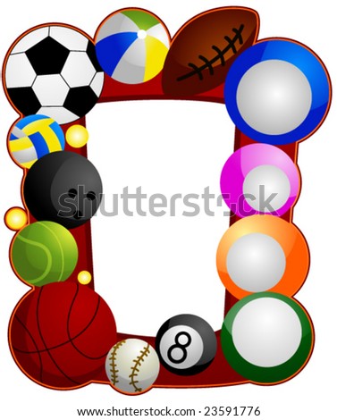 Sports Borders on Ball Sports Frame   Vector   23591776   Shutterstock