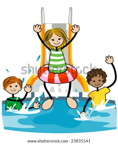 Kids Swimming Clipart. stock vector : Pool Kids -