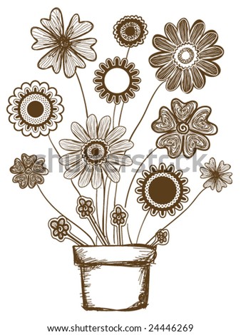 Flower Doodles - Vector - 24446269 : Shutterstock