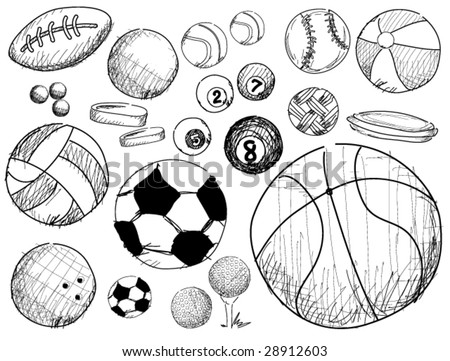 stock vector Ball Sport Doodles Vector