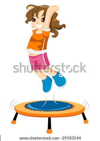 Child On Trampoline