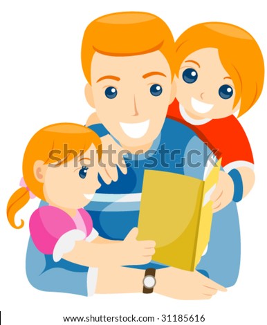 children reading books clip art. Free Reading Book Clipart stock vector : Father lt;bgt;readinglt;gt;