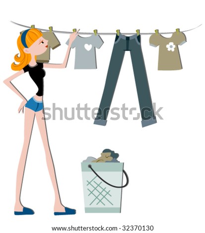 Hanging Clothes - Vector - 32370130 : Shutterstock