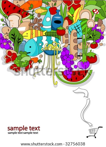 stock vector : Food Shopping Design - Vector