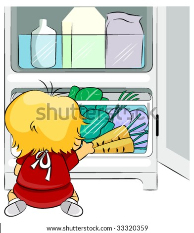 Open Fridge Clipart