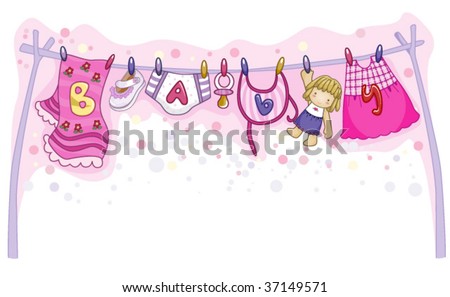 baby girl clip art. stock vector : Baby Girl