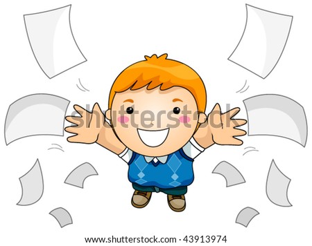 Boy Throwing Papers - Vector - 43913974 : Shutterstock