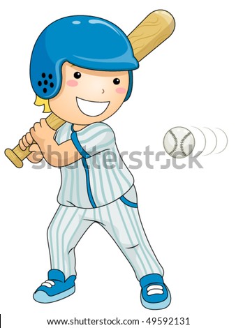 Boy Playing Baseball - Vector - 49592131 : Shutterstock