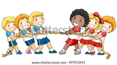 stock vector : Children playing Tug Of War - Vector