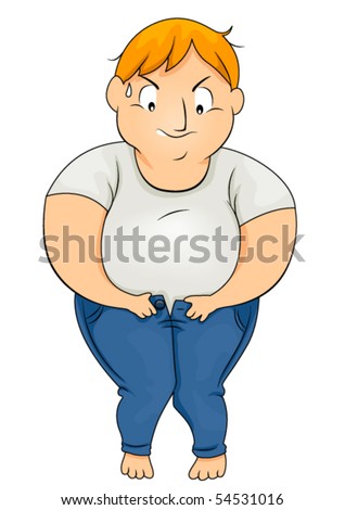 stock vector Plump Guy with Tight Pants Vector