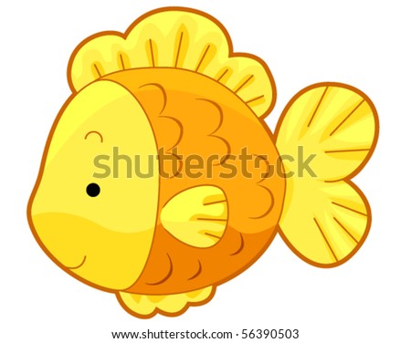 goldfish cartoon cute. stock vector : Cute Gold Fish