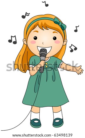 Illustration Of A Singing Girl - 63498139 : Shutterstock