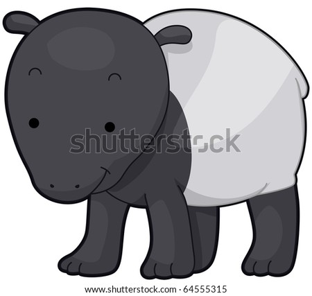 Illustration Of A Cute Tapir Smiling Contentedly - 64555315 : Shutterstock