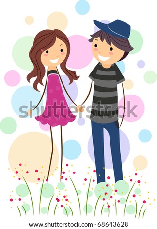 stick people holding hands clip art. Couple Holding Hands While