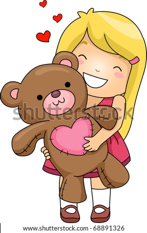 Cartoon Girl Hugging