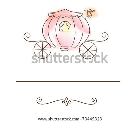 stock vector Illustration of a Wedding Card Featuring a Carriage 
