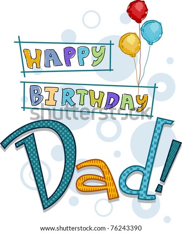 Text Featuring Birthday Greetings For Dad Stock Vector 